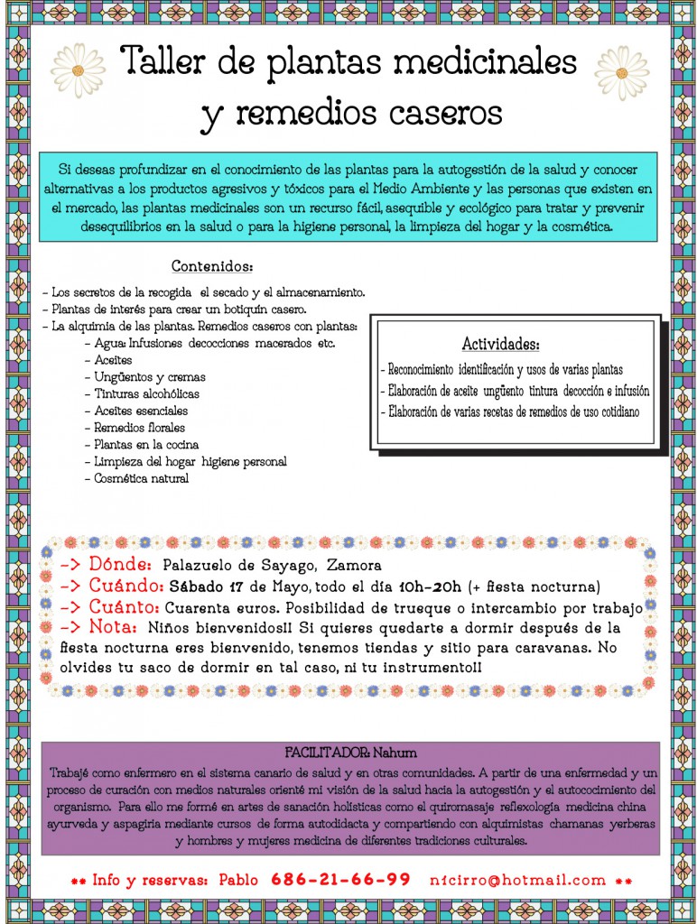Taller de plantas medicinales y remedios caseros